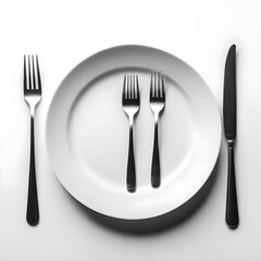 Empty Plate with Cutlery