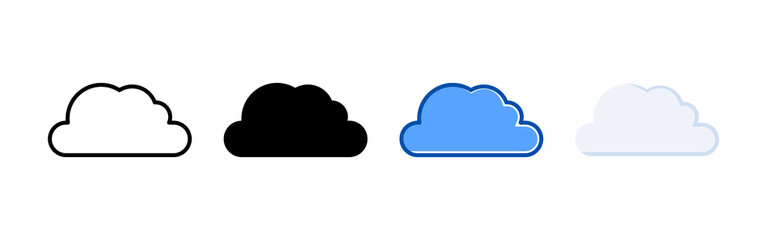 Cloud icon set bundle. Multi style icon collection perfect for websites, apps, and presentations. Simple vector icon collection
