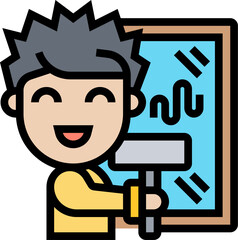 window cleaning illustration on a white background     