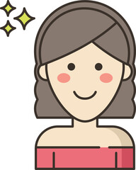 woman hair illustration on a white background     