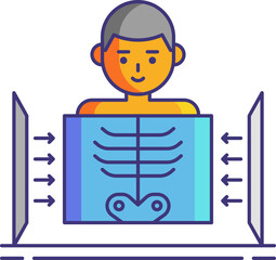 x rays illustration on a white background     