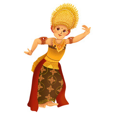 cute balinese dancer illustration