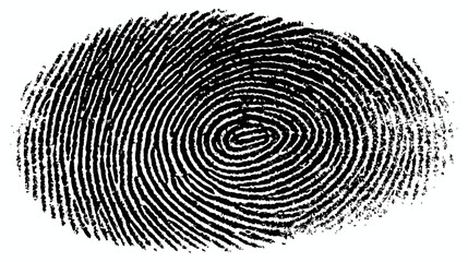 Minimalist fingerprint simple black silhouette vector isolated on white background  -  