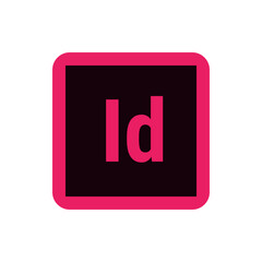 Adobe indesign logo featuring a pink square with rounded corners and the letters id in pink color 100 chars