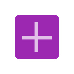 Obraz premium A purple square with rounded corners containing a light purple plus sign in the center of the image plane