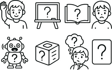 Education and learning outline icons set – linear, teaching, academic symbols for study