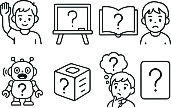 Education and learning outline icons set – linear, teaching, academic symbols for study