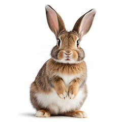 Obraz premium Adorable Brown Rabbit Sitting on Hind Legs