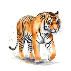 Fototapeta premium Watercolor Tiger Walking