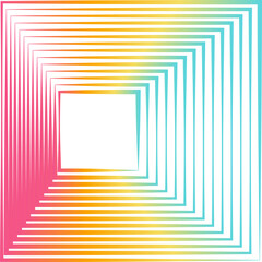 Square color blend line gradient technology concept, logo, template, frame