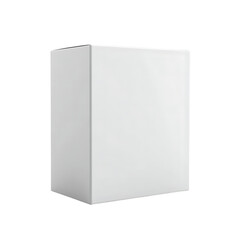 Blank White Cardboard Box Packaging Mockup on Transparent Background