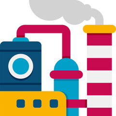 refinery illustration on a white background     