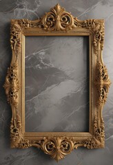Ornate golden frame, intricate detailing on marble ,  design,  glamour,  pattern