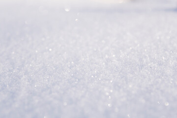 Obraz premium Sparkling fresh snow surface with soft light reflections and bright winter atmosphere