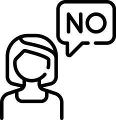 say no illustration on a white background     