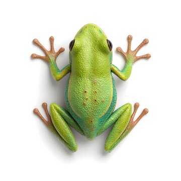 Enhance Playtime With Matte Jade 3D Frog Toy Rubber Texture Top View Highlighting Design Details