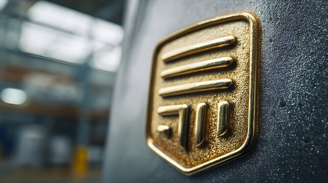 Capture Macro Detail of a Branded Courier Van Badge: Photography Techniques and Branding Design Insights