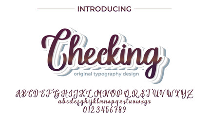 Checking Font Stylish brush painted an uppercase vector letters, alphabet, typeface