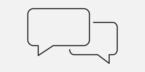 Fototapeta premium Talk bubble speech icon. Blank empty bubbles vector design elements. Chat on line symbol template. Dialogue balloon sticker silhouette.