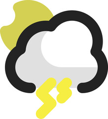 thunderstorm illustration on a white background    