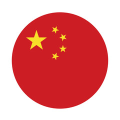 Chinese flag in circle shape