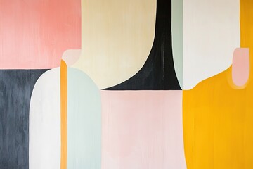 Abstract wall art, colorful geometric shapes