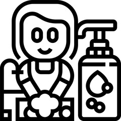 washing hands illustration on a white background     