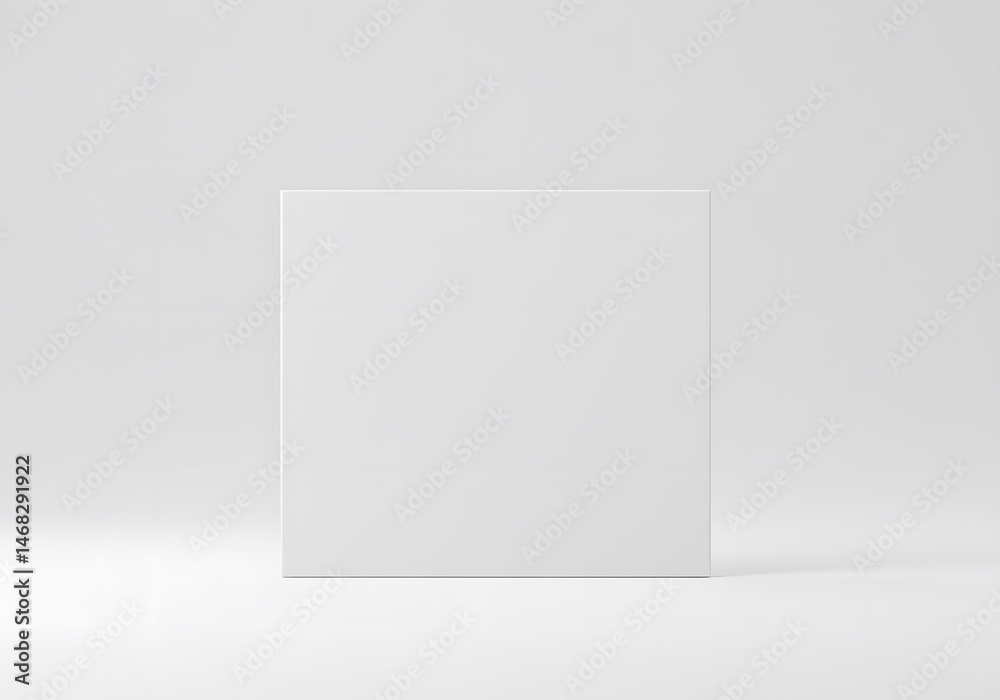 Wall mural white box product display stand on clean studio background for mockups and e-commerce visuals 3d ren