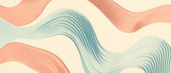 Abstract wavy lines in pastel colors