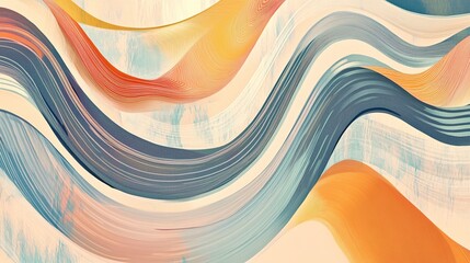 Abstract wavy lines in warm pastel colors