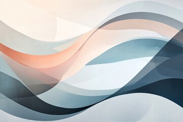 Abstract wavy shapes in soft pastel and cool tones