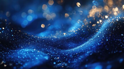 Obraz premium Abstract shimmering blue and gold texture