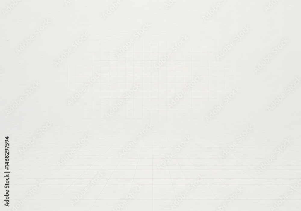 Poster white background with subtle perspective grid pattern, abstract design suitable for technology, digi