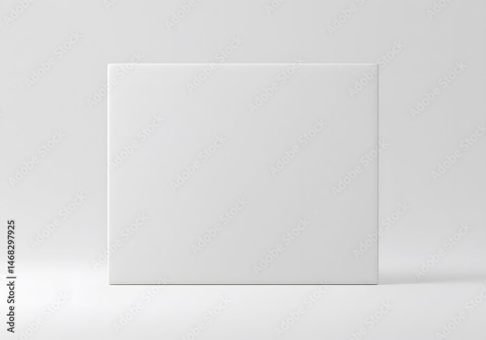 Poster white blank minimalist square block against simple background for product placement, mockups, clean 