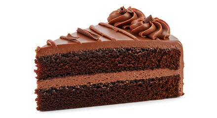 Chocolate Cake Slice isolated on white background