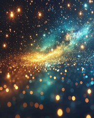 Fototapeta premium Abstract cosmic nebula, shimmering light