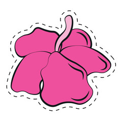 Cartoon colored flower with petals. Vector