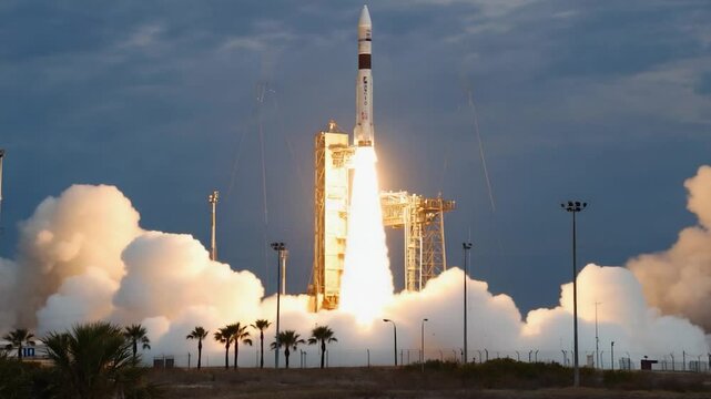 Rocket launch into space atmosphere