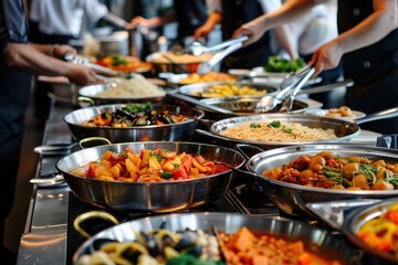 Buffet food catering food party at restaurant