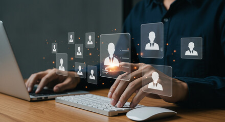 Networking, Online Connections, Digital Contacts, Social Media, Business Connections Real estate business technology selling purchasing agreement