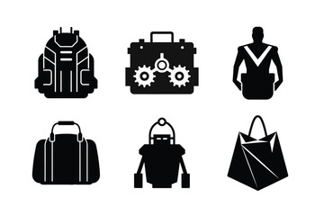 Female Bag Silhouette Vector Illustrations Set-4