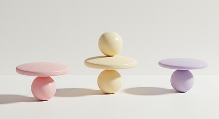 Balanced disks in warm pastel colors