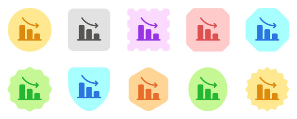 Editable bar chart, investment loss vector icon. Part of a big icon set family. Perfect for web and app interfaces, presentations, infographics, etc