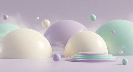 Dome-like abstract shapes in soft harmony