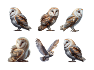 Barn Owls A Collection of Poses