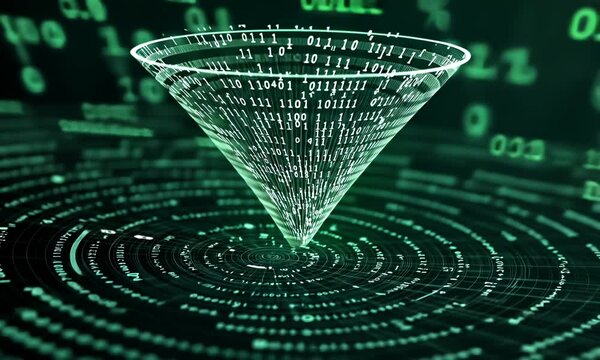 Data funnel on digital surface