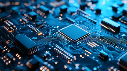 Efficient circuits in rhythmic patterns: a harmony of technology and design. [Cyber Serenades] | Techno Chant | rhythmic circuit. Illustration