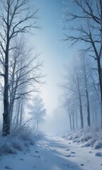 Frosty blue landscape, snowflake silhouettes against frozen trees ,  blue,  texture