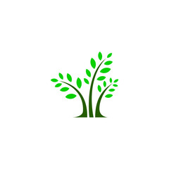 tree plant logo in flat vector design style