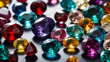 A dazzling assortment of colorful gemstones and jewels.